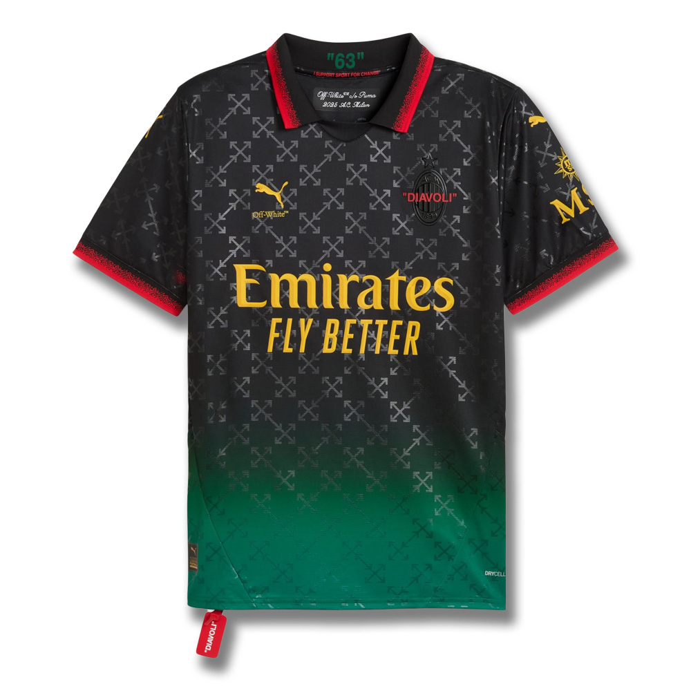 24-25 AC Milan ジョアン・フェリックス OFF WHITEコラボ Puma x AC Milan x Off-White™ 2024/25 Shirt - Black